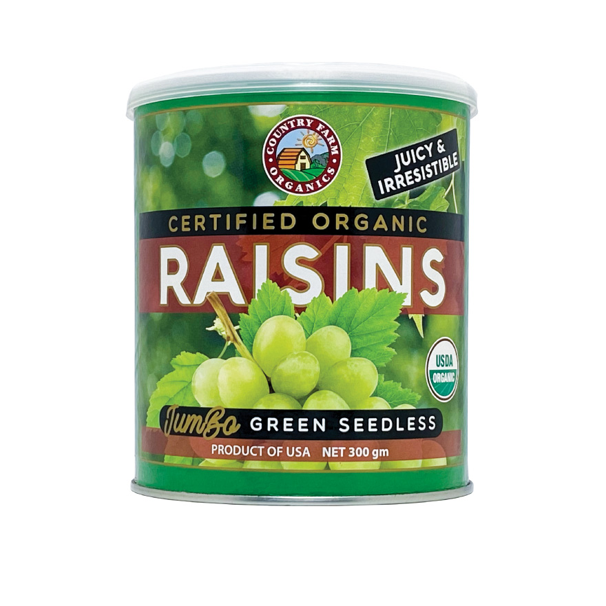 Certified Organic Dried Green Raisins (300g)